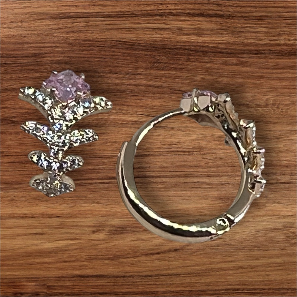 Elegant Silver and Pink Crystal Earrings